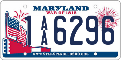 MD license plate 1AA6296