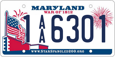 MD license plate 1AA6301