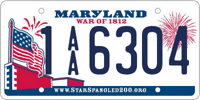 MD license plate 1AA6304