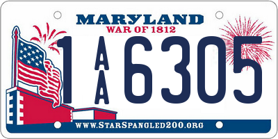 MD license plate 1AA6305