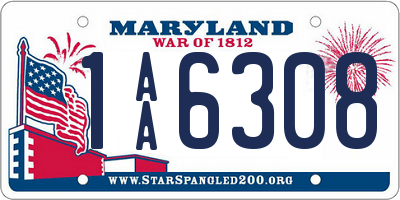 MD license plate 1AA6308