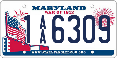 MD license plate 1AA6309