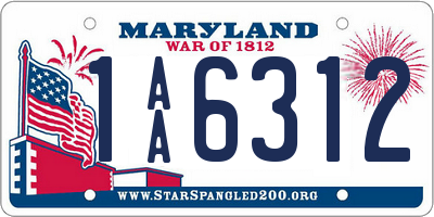 MD license plate 1AA6312