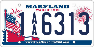 MD license plate 1AA6313