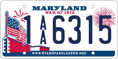 MD license plate 1AA6315