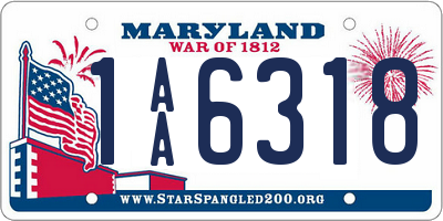 MD license plate 1AA6318