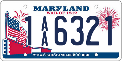 MD license plate 1AA6321