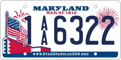 MD license plate 1AA6322