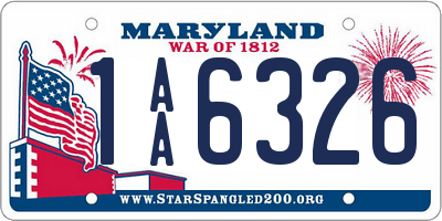 MD license plate 1AA6326