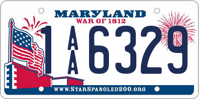 MD license plate 1AA6329