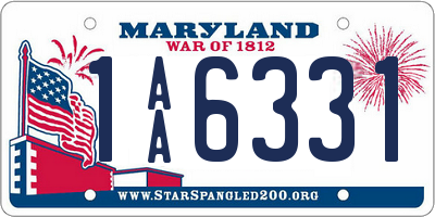 MD license plate 1AA6331