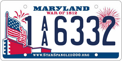 MD license plate 1AA6332