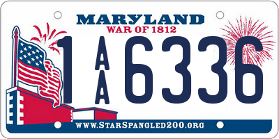 MD license plate 1AA6336