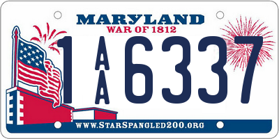 MD license plate 1AA6337