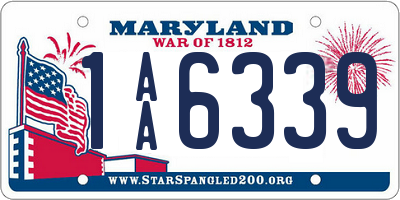 MD license plate 1AA6339