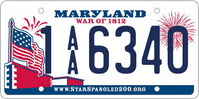 MD license plate 1AA6340