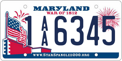 MD license plate 1AA6345