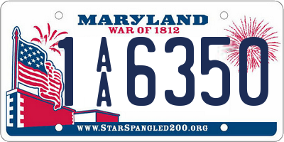 MD license plate 1AA6350