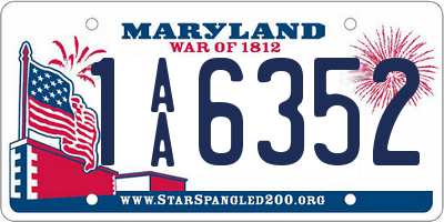 MD license plate 1AA6352