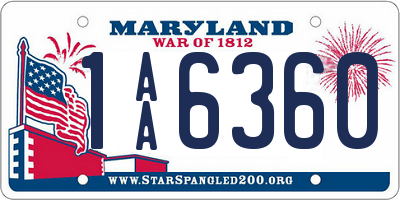 MD license plate 1AA6360