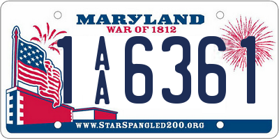 MD license plate 1AA6361