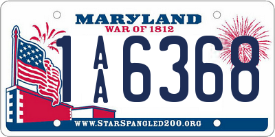 MD license plate 1AA6368