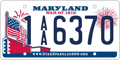 MD license plate 1AA6370