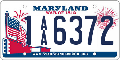 MD license plate 1AA6372