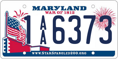 MD license plate 1AA6373