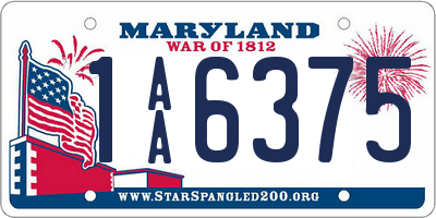 MD license plate 1AA6375