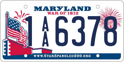 MD license plate 1AA6378
