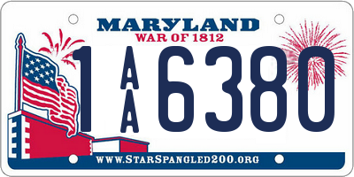 MD license plate 1AA6380