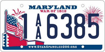 MD license plate 1AA6385