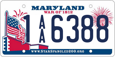 MD license plate 1AA6388