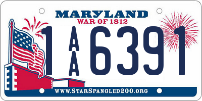 MD license plate 1AA6391