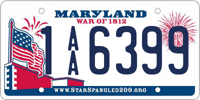 MD license plate 1AA6399