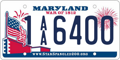 MD license plate 1AA6400