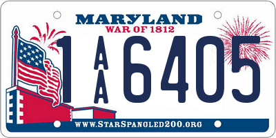 MD license plate 1AA6405