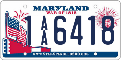 MD license plate 1AA6418