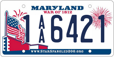 MD license plate 1AA6421