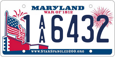 MD license plate 1AA6432
