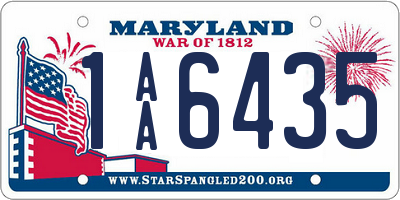 MD license plate 1AA6435