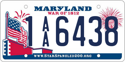 MD license plate 1AA6438