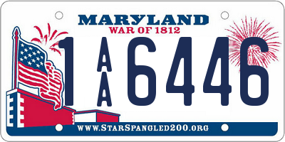 MD license plate 1AA6446