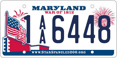 MD license plate 1AA6448