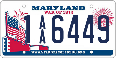 MD license plate 1AA6449