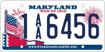 MD license plate 1AA6456