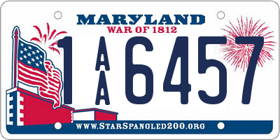 MD license plate 1AA6457