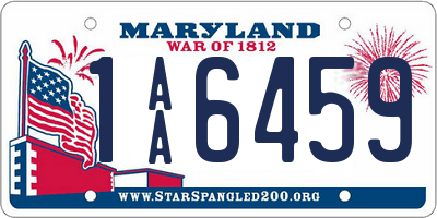 MD license plate 1AA6459