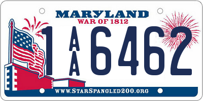 MD license plate 1AA6462